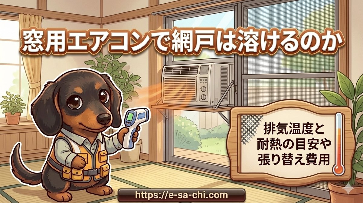 【窓用エアコンで網戸は溶けるのか】排気温度と耐熱の目安や張り替え費用