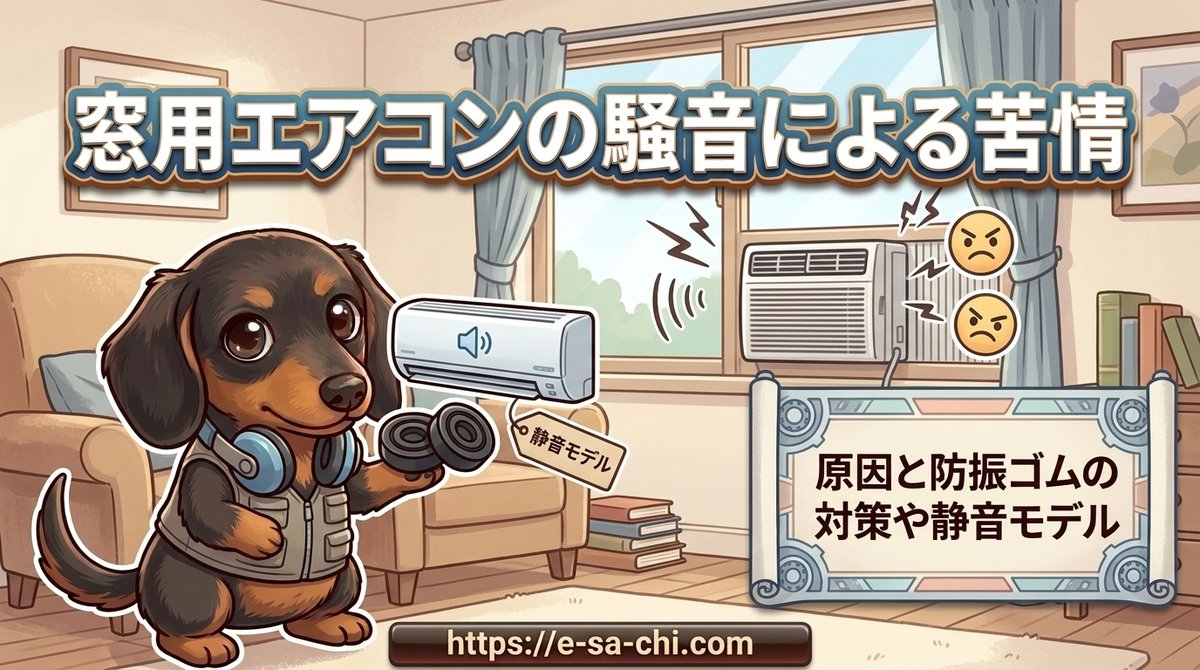 【窓用エアコンの騒音による苦情】原因と防振ゴムの対策や静音モデル