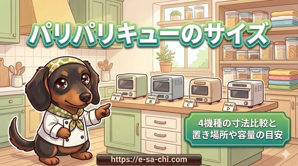 【パリパリキューのサイズ】4機種の寸法比較と置き場所や容量の目安