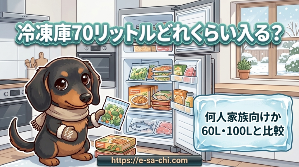 冷凍庫 70リットル どのくらい