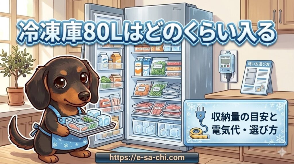 【冷凍庫80Lはどのくらい入るのか】が分かる収納量の目安と電気代・選び方