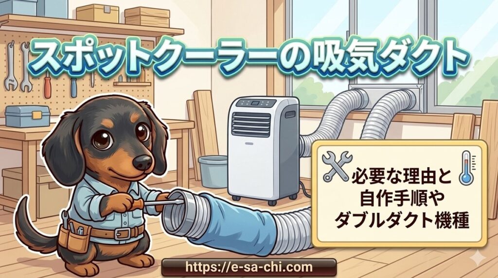 【スポットクーラーの吸気ダクト】必要な理由と自作手順やダブルダクト機種