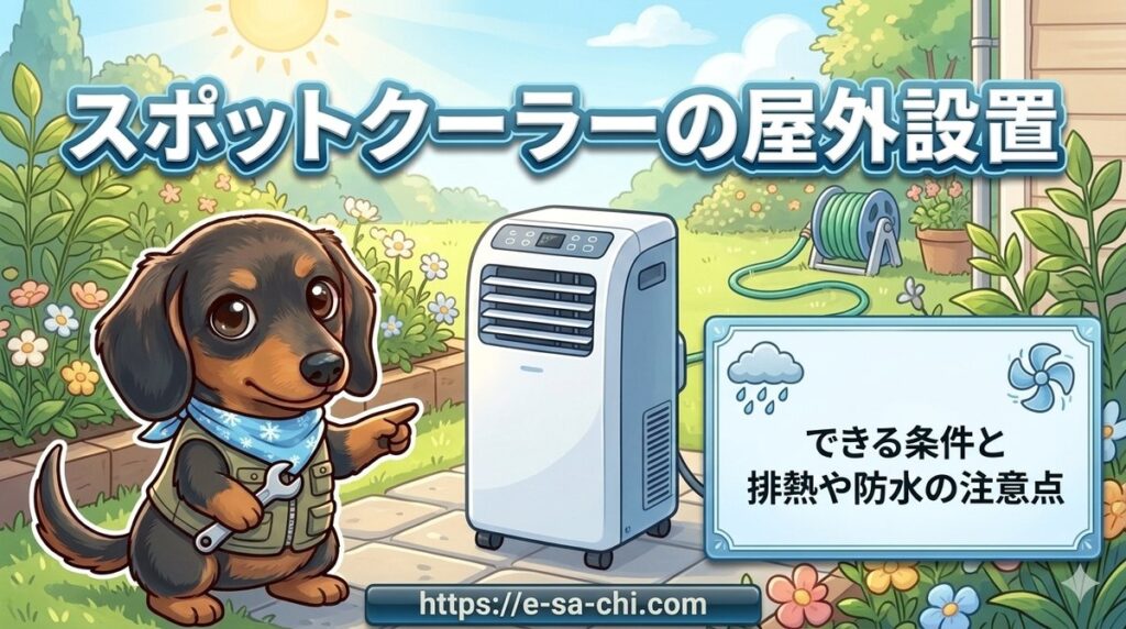 【スポットクーラーの屋外設置】ができる条件と排熱や防水の注意点