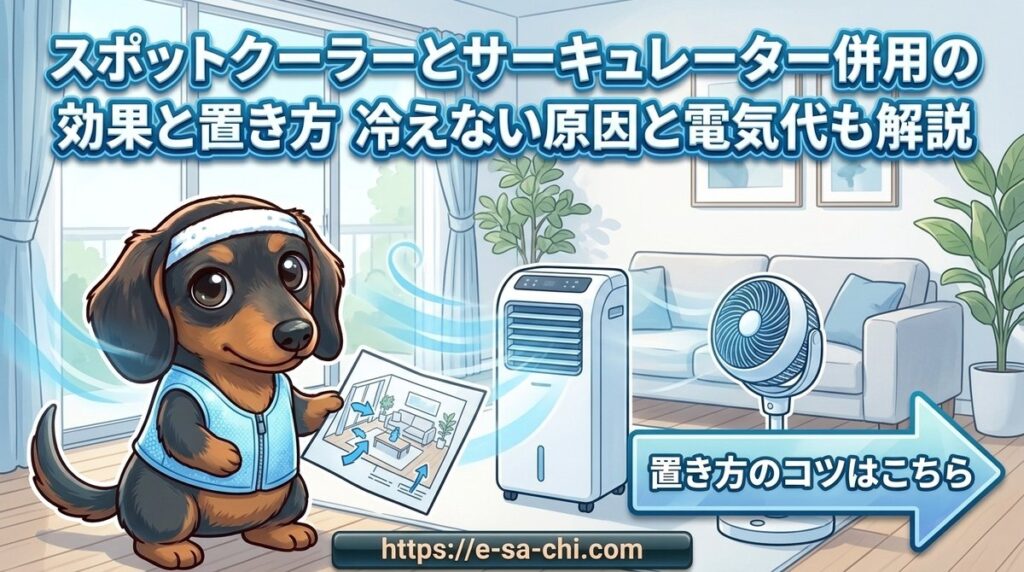 スポットクーラーとサーキュレーター併用の効果と置き方 冷えない原因と電気代も解説