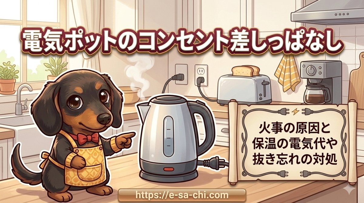 【電気ポットのコンセント差しっぱなし】火事の原因と保温の電気代や抜き忘れの対処