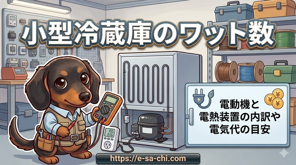 【小型冷蔵庫ワット数】電動機と電熱装置の内訳や電気代と起動電力の目安