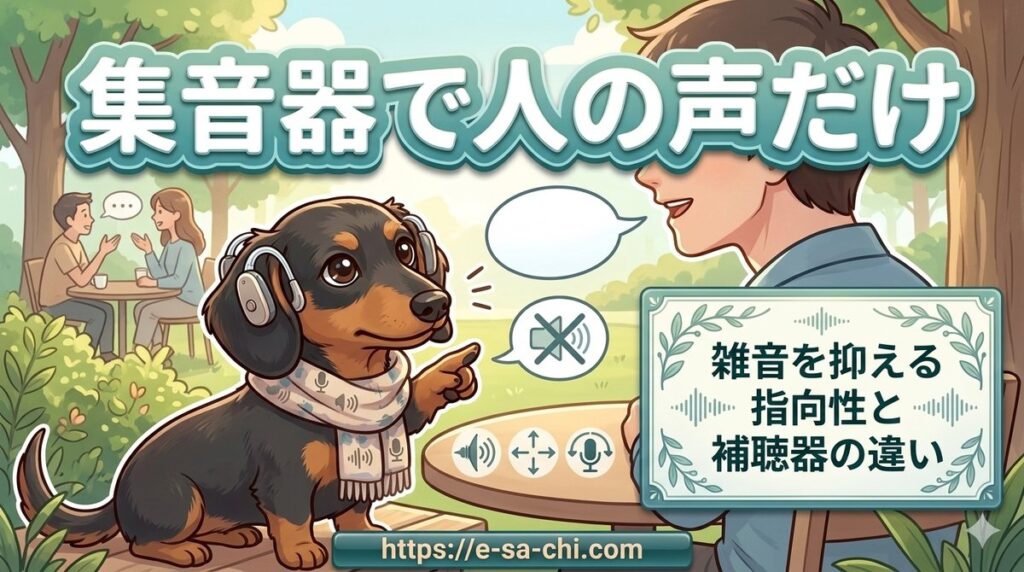 【集音器で人の声だけ?】雑音を抑える指向性やノイズキャンセリングと補聴器の違い
