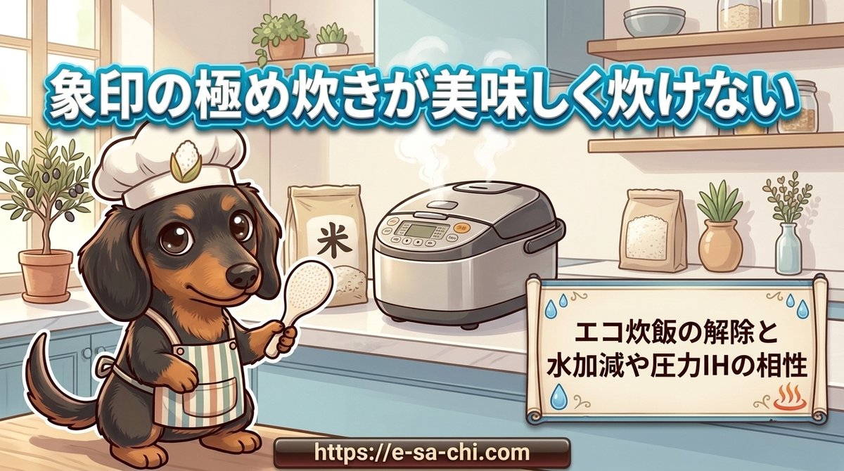 【象印の極め炊きが美味しく炊けない】エコ炊飯の解除と水加減や圧力IHの相性